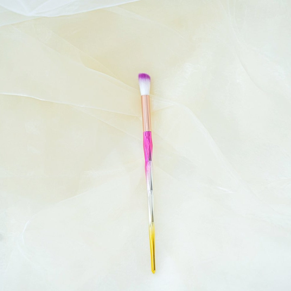 10 pcs Pink Gradient Handle Soft Nylon Makeup Brushes