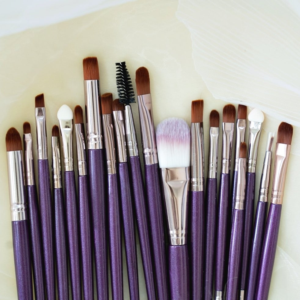 20 pcs Purple Soft Nylon Makeup Brushes